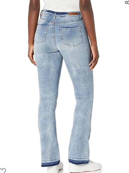 Dollhouse Jackie High Rise Distressed Released Hem Flare Jeans Size 5 - Picture 2 of 9